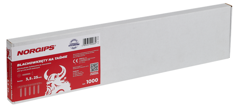 Blachowkręty na taśmie 3,5 x 25 mm