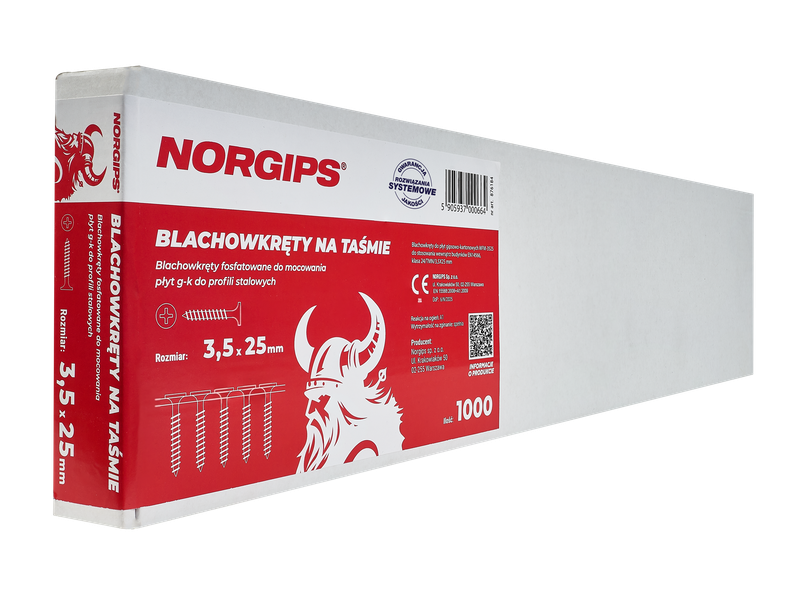 Blachowkręty na taśmie 3,5 x 25 mm
