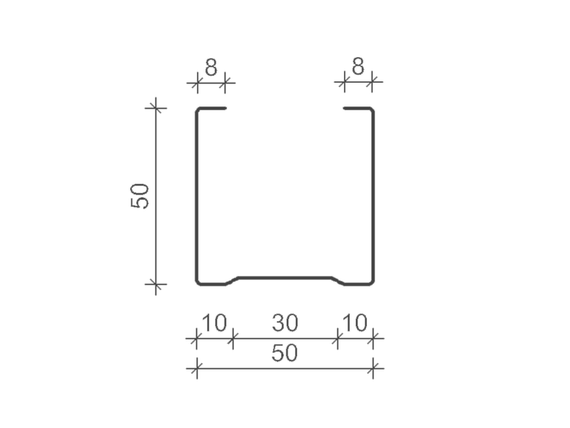 Profil CW 50 systemowy o gr. blachy 0,6 mm