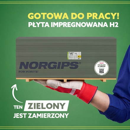 Nowa płyta g-k impregnowana typu H2