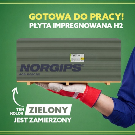 Nowa płyta g-k impregnowana typu H2